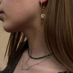 Boucles d'oreilles pendantes Vertes