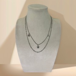 Collier Double Rangs Etoiles