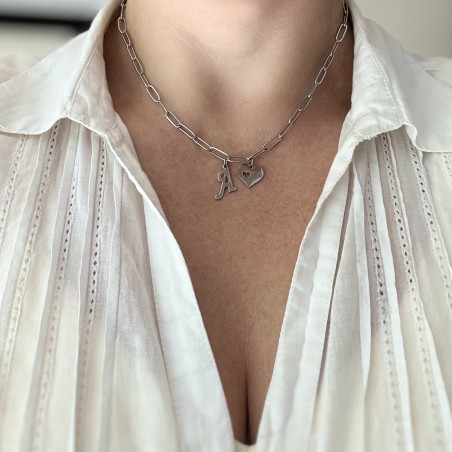 Collier  Cœur et Lettre personnalisée