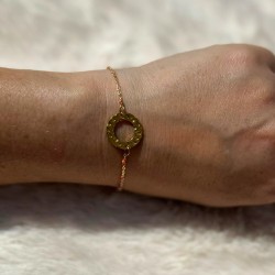 Bracelet Perlé Rosé avec Pampille Ronde