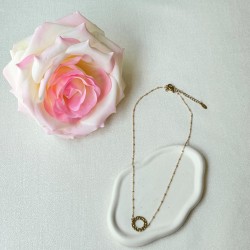 Collier avec Pampille Ronde