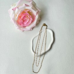 Collier Double Rangs Rose