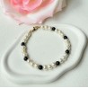 Bracelet Perles Noires et Blanches