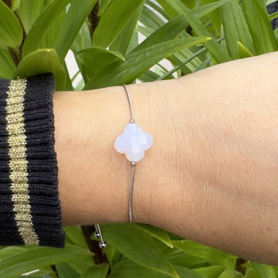 Bracelet Trèfle Blanc