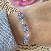 Bracelet Perles Bleues et Transparentes