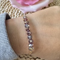 Bracelet Perles Roses et Transparentes