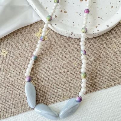 Collier Perles Violettes