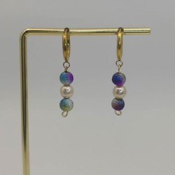 Boucles d'oreilles Pendantes Violettes