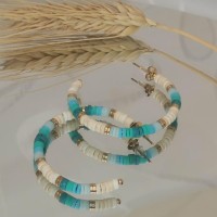 Créoles Perles Heishi Turquoise