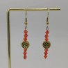 Boucles d'oreilles pendantes Perles Rouges