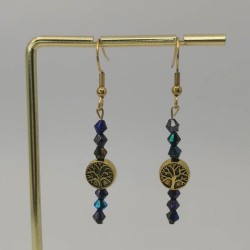 Boucles d'oreilles pendantes Perles Multicolores