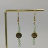 Boucles d'oreilles pendantes Perles Vertes