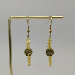 Boucles d'oreilles pendantes Perles Jaunes