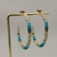 Créoles Perles Heishi Turquoise