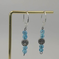 Boucles d'oreilles pendantes Bleues