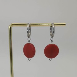 Boucles d'oreilles Rondes Rouges